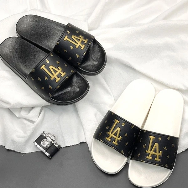 Letter Print EVA Soft Sole Open Toe Couple Men Outdoor Comfy Wear White Color Li