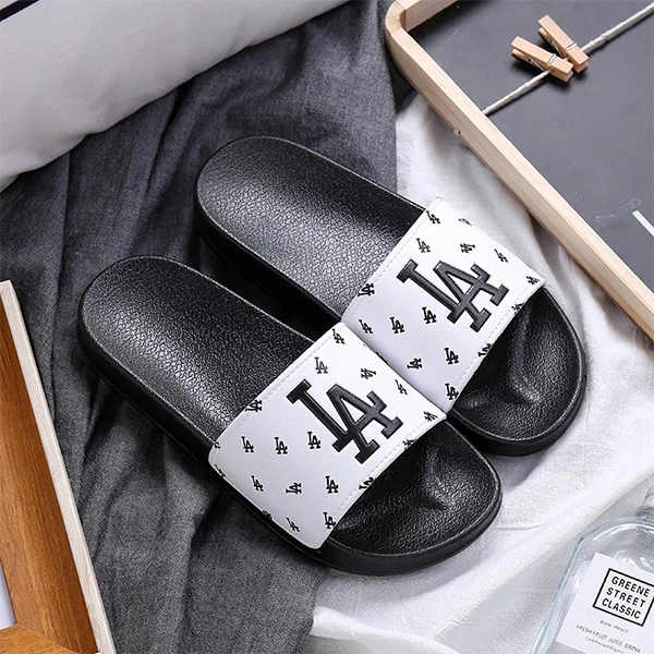 Letter Print EVA Soft Sole Open Toe Couple Men Outdoor Comfy Wear White Color Li