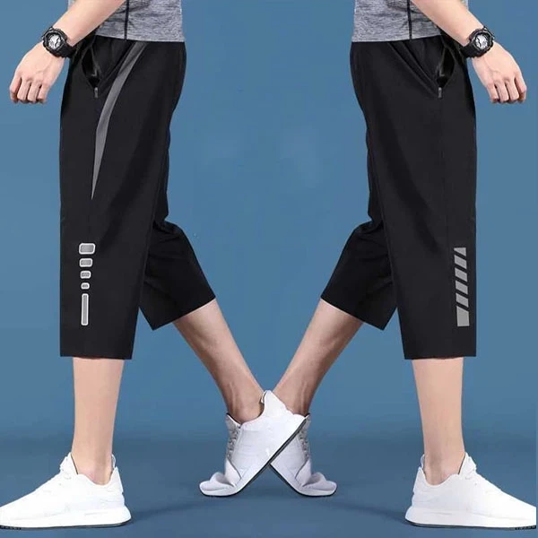 Black Two Tone Striped Shorts for Men - Sporty and Stylish