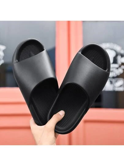 Unique Plain Design Non-Slip Men Summer Wear Slides Soft Sole Slippers