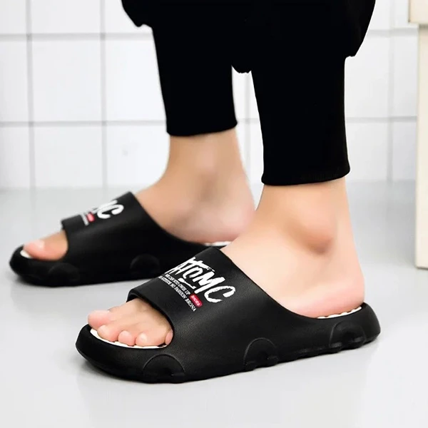 Letter Print Anti-Slip EVA Lightweight Soft Sole Bathroom Outdoor Men Casual Wea
