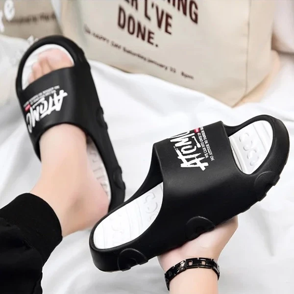 Letter Print Anti-Slip EVA Lightweight Soft Sole Bathroom Outdoor Men Casual Wea