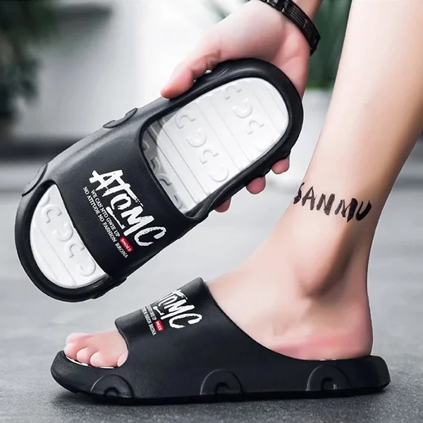 Letter Print Anti-Slip EVA Lightweight Soft Sole Bathroom Outdoor Men Casual Wea