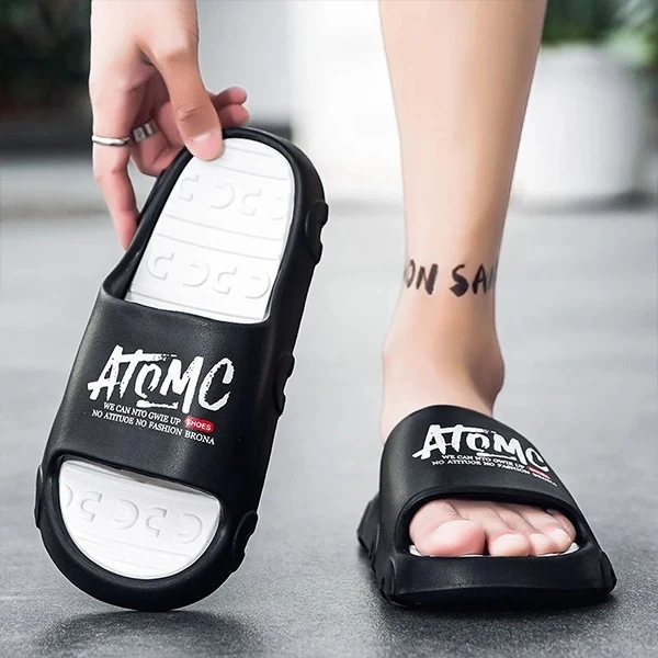 Letter Print Anti-Slip EVA Lightweight Soft Sole Bathroom Outdoor Men Casual Wea