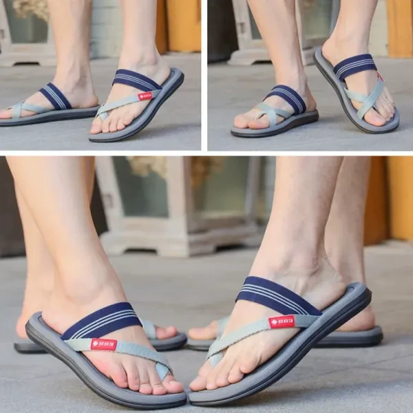 Men's Elastic Strap Toe Thong Slippers - Comfy Summer Flip Flops