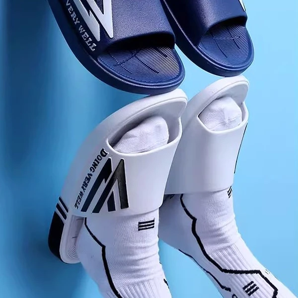 Letter Print Non-Slip Soft Sole Casual Wear Resistant Black Color Open Toe Men S