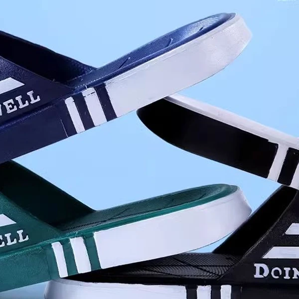 Letter Print Non-Slip Soft Sole Casual Wear Resistant Black Color Open Toe Men S