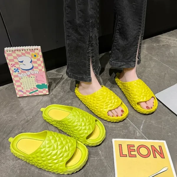 Yellow PVC Slides with Puffer Design - Lightweight & Comfy Men's Slippers
