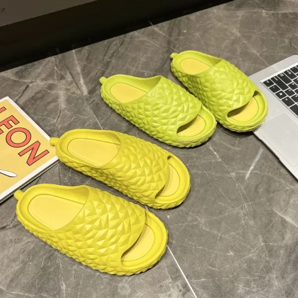 Yellow Comfortable PVC Slippers with Rubber Sole for Fashionable Men