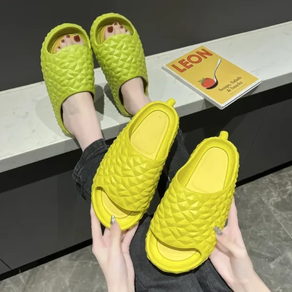 Yellow Comfortable PVC Slippers with Rubber Sole for Fashionable Men