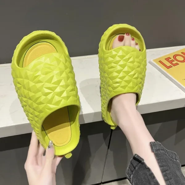 Yellow Comfortable PVC Slippers with Rubber Sole for Fashionable Men