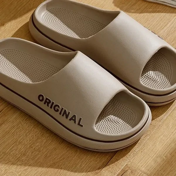 Men's Open Toe Beach Slippers - Non-Slip Cozy Coffee Shade