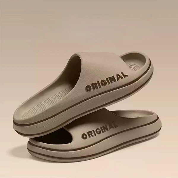 Men's Open Toe Beach Slippers - Non-Slip Cozy Coffee Shade