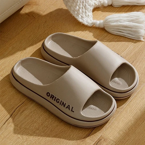 Men's Open Toe Beach Slippers - Non-Slip Cozy Coffee Shade