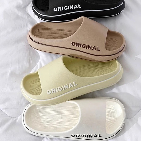 Men's Open Toe Beach Slippers - Non-Slip Cozy Coffee Shade