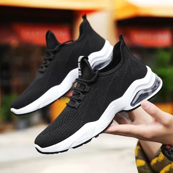 Men Trendy Air Cushion Sports Shoes, Comfortable Breathable Running Sneaker For