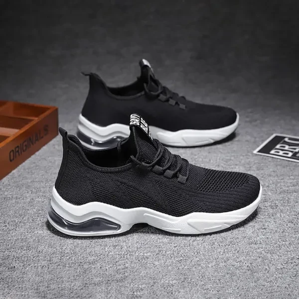 Men Trendy Air Cushion Sports Shoes, Comfortable Breathable Running Sneaker For