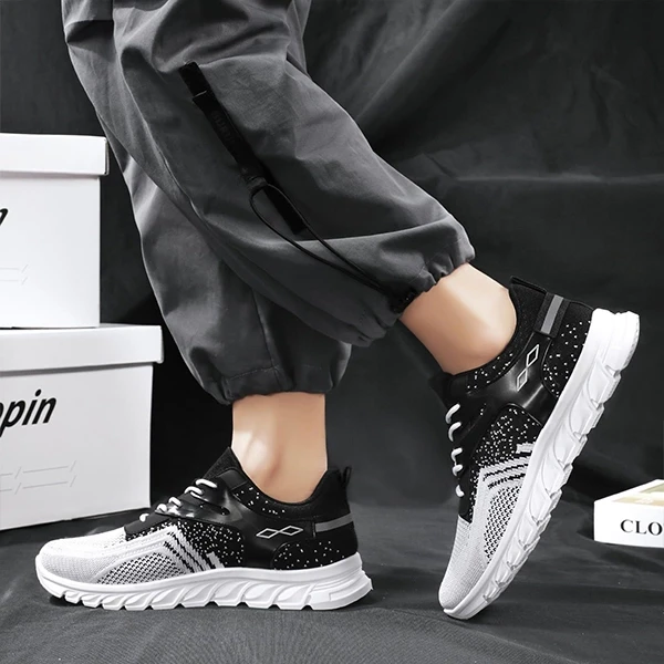 High Quality Breathable Men Sneakers Lace Up Soft Sole Sports Shoes Casual Runni