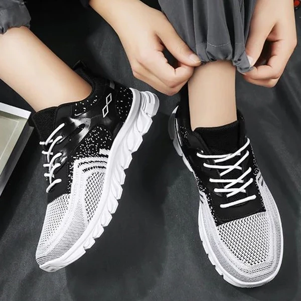 High Quality Breathable Men Sneakers Lace Up Soft Sole Sports Shoes Casual Runni