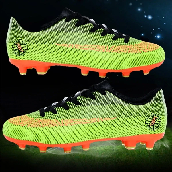 Orange Soccer Shoes for Men Breathable Athletics Sneakers