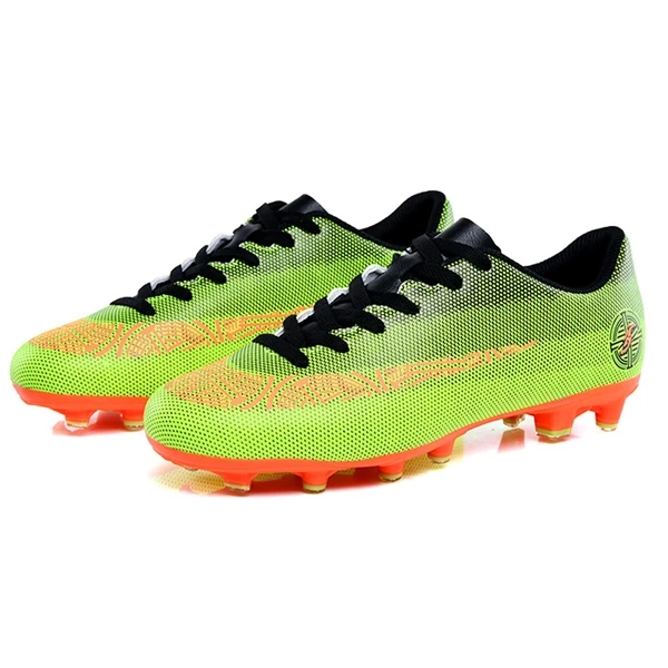 Orange Soccer Shoes for Men Breathable Athletics Sneakers