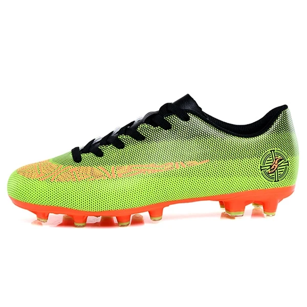 Orange Soccer Shoes for Men Breathable Athletics Sneakers