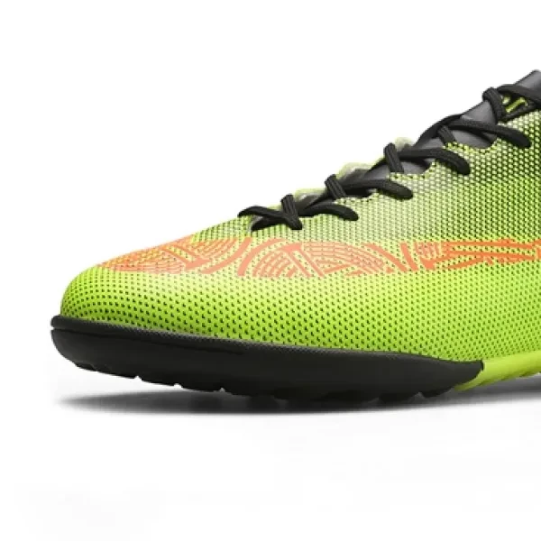Green Synthetic Leather Soccer Turf Shoes for Men