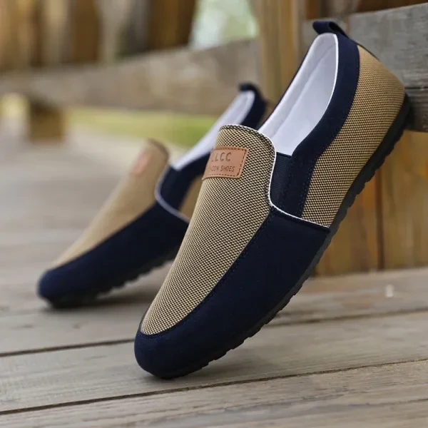 Luxury Men's Formal Shoes Fashionable Slip-On Moccasins Khaki Color Rubber Sole