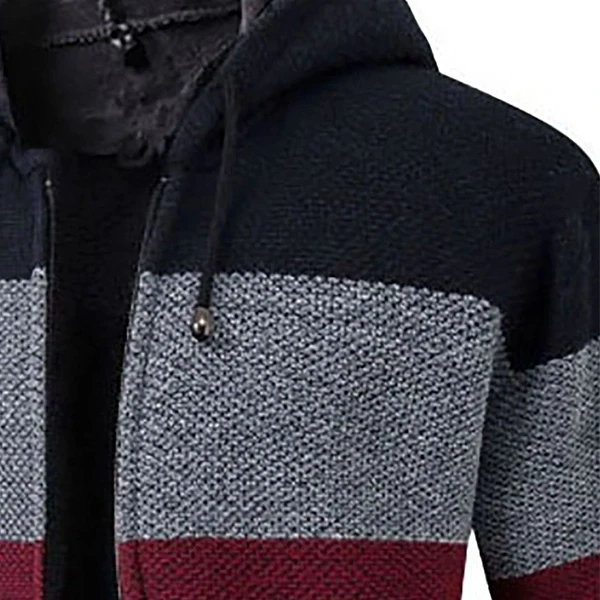 Colorful Zip Hoodie Red Jacket for Men Warm Winter Outerwear Drawstring Men Hood