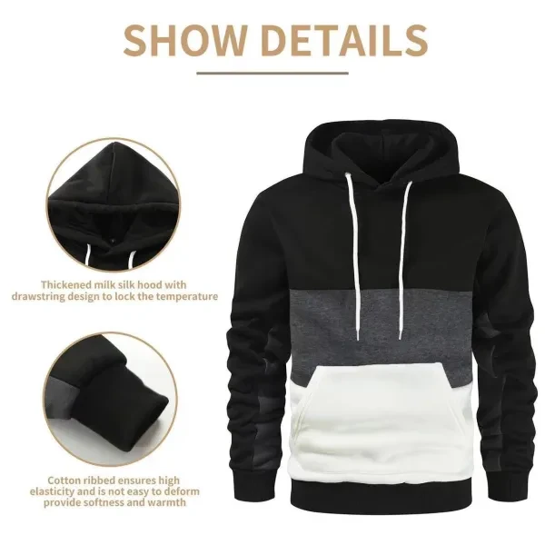 Men's Winter Hoodie Stylish & Warm Outdoor Jacket with Double Pockets