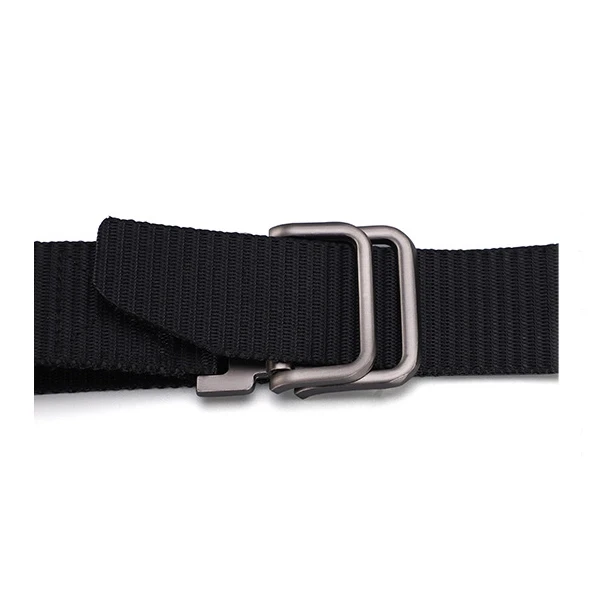 Brown Metal Buckle Nylon Belt - Stylish and Durable Casual Wear for Men
