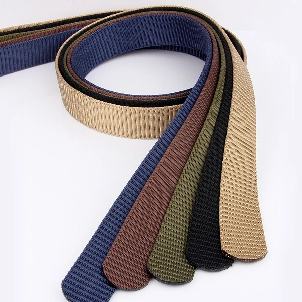 Brown Metal Buckle Nylon Belt - Stylish and Durable Casual Wear for Men