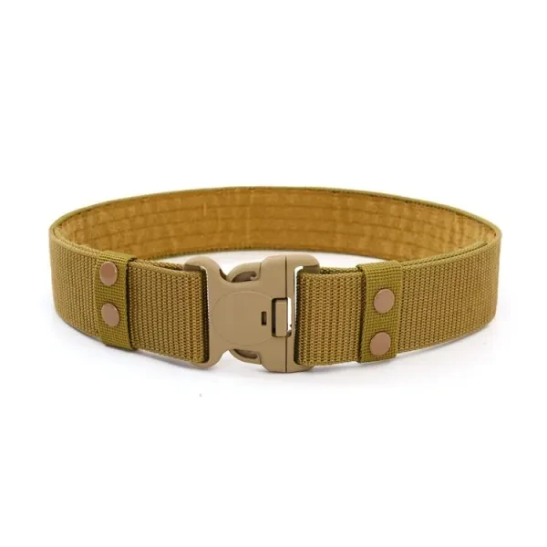 Green Canvas Tactical Belt - Adjustable & Heavy-Duty for Hunting Hiking and Trav