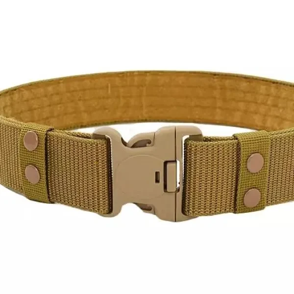Green Canvas Tactical Belt - Adjustable & Heavy-Duty for Hunting Hiking and Trav
