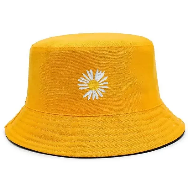 Daisy Flower Sun Protective Yellow Color Lightweight Cotton Unisex Cap