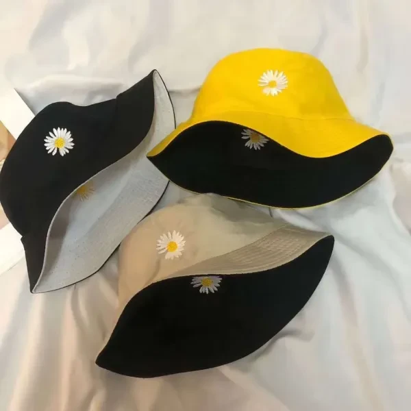 Daisy Flower Sun Protective Yellow Color Lightweight Cotton Unisex Cap