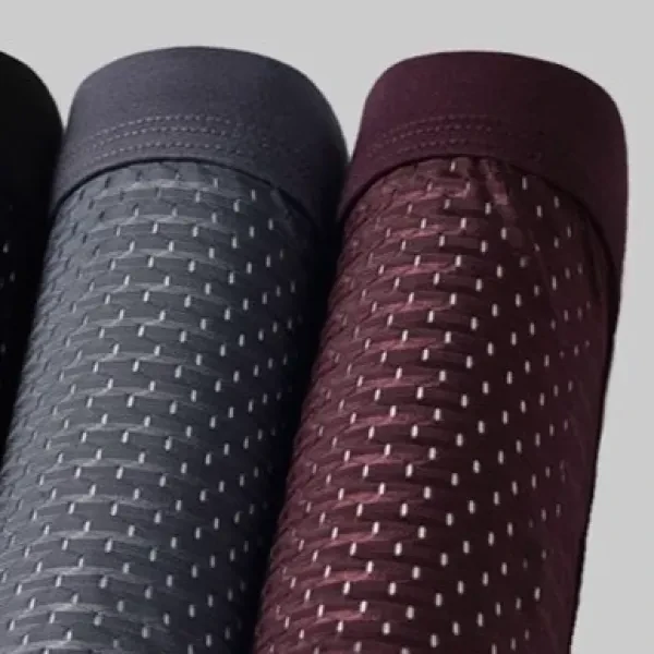 Soft Fabric Mesh Breathable Plain Color Boxer Brief Underwear For Men