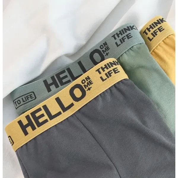 Green Letter Waistband Boxer Briefs - Anti-Bacterial Underwear (Men's)