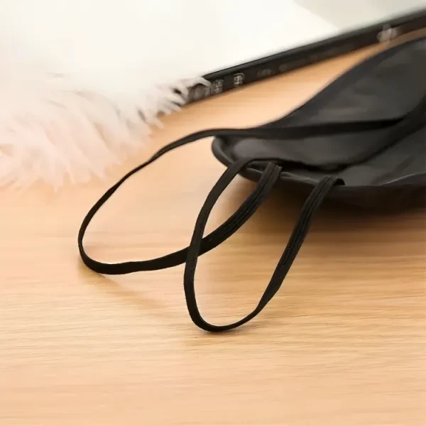 Men Headwear Soft Fabric Light Isolation Portable Travel Eye Cover Black Color S