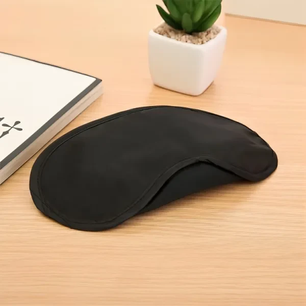 Men Headwear Soft Fabric Light Isolation Portable Travel Eye Cover Black Color S