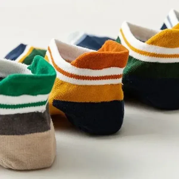 Letters Print Breathable Men No Show Socks Casual Soft Fabric Summer Short Socks