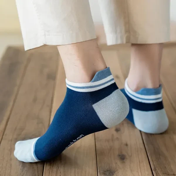 Letters Print Breathable Men No Show Socks Casual Soft Fabric Summer Short Socks