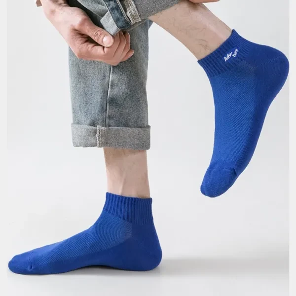 5 Pairs Hollow Mesh Detail Socks Men Breathable Summer Low-Cut Mesh Socks Set