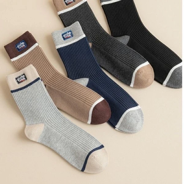 Breathable Cotton Fabric Men Fashion Ankle Socks 5 Pairs Ribbed Multi Tone Summe