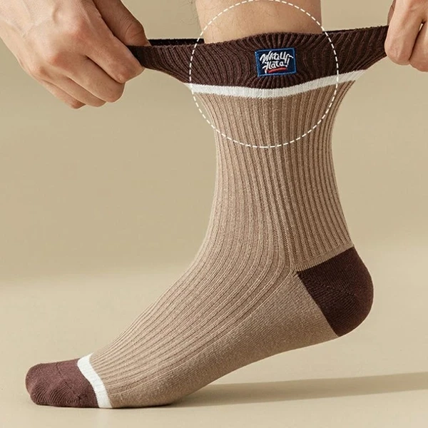 Breathable Cotton Fabric Men Fashion Ankle Socks 5 Pairs Ribbed Multi Tone Summe