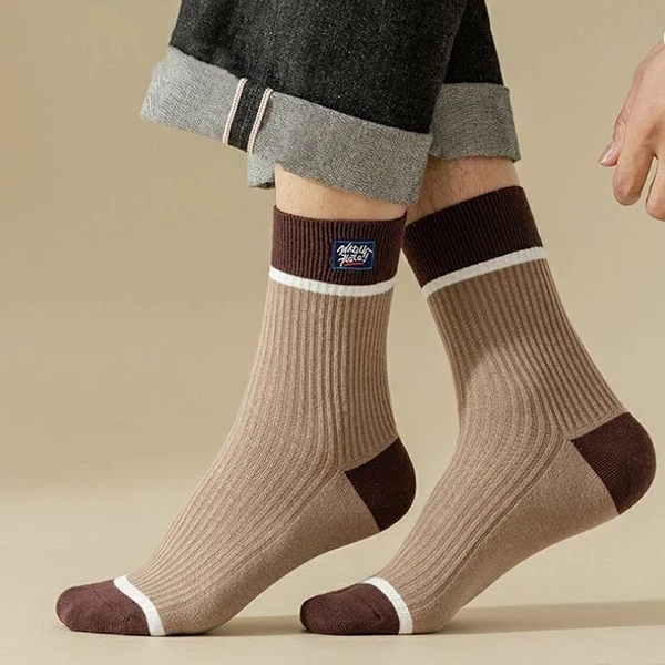 Breathable Cotton Fabric Men Fashion Ankle Socks 5 Pairs Ribbed Multi Tone Summe