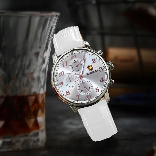 Men Fashion Casual Sports Watch, Leather Band Quartz Wristwatch For Men