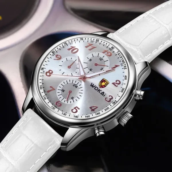 Men Fashion Casual Sports Watch, Leather Band Quartz Wristwatch For Men