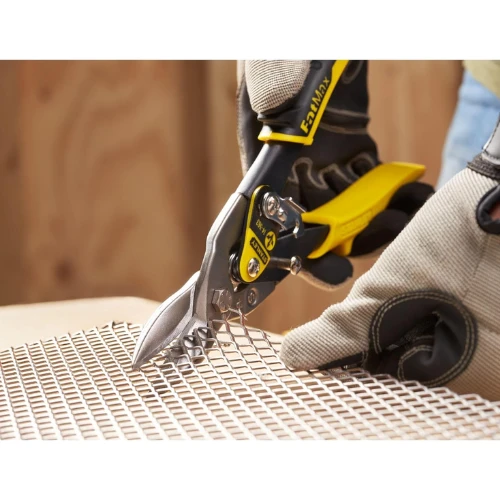 Stanley 2-14-563 "MaxSteel" straight Aviation Snips, 9.84", Black/Yellow