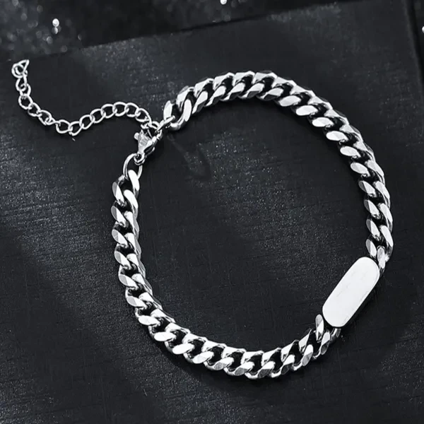 Minimalist Braided Silver Chain Bracelet For Men Fashion Jewelry Gifts Men Casua